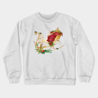 Horse sleigh decorated for Christmas Crewneck Sweatshirt